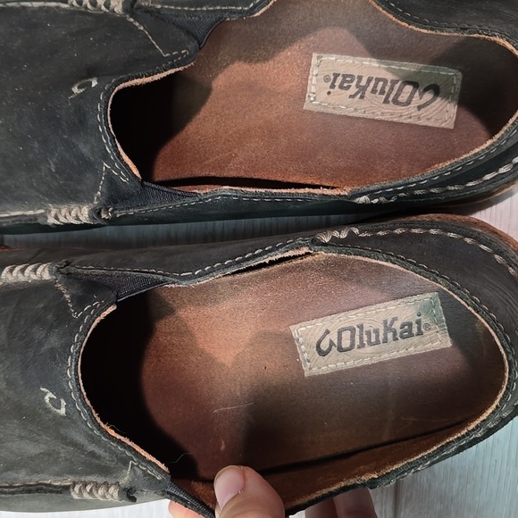 Olukai Mens Moloa Leather Loafer Slip on shoes sz 10 - Picture 8 of 12